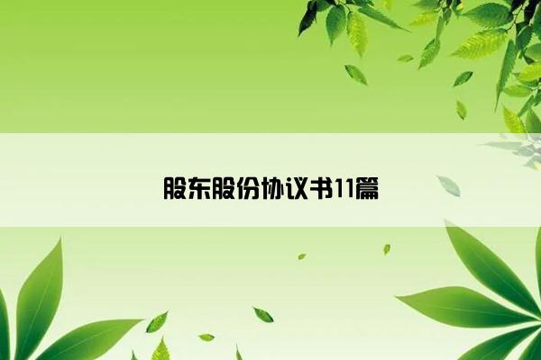 股东股份协议书11篇