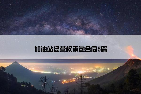 加油站经营权承包合同5篇