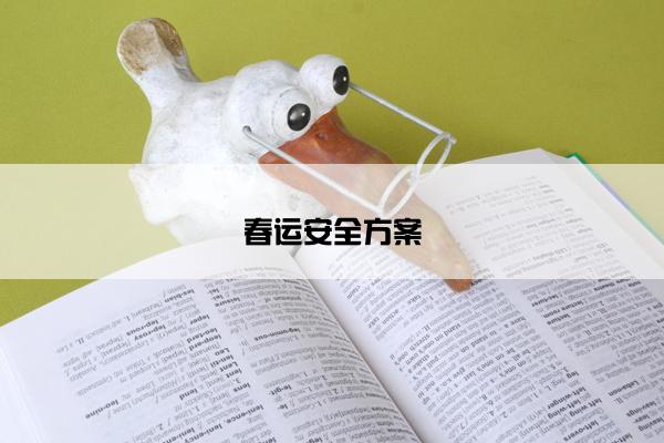 春运安全方案