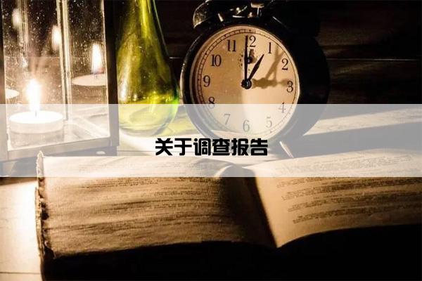 关于调查报告
