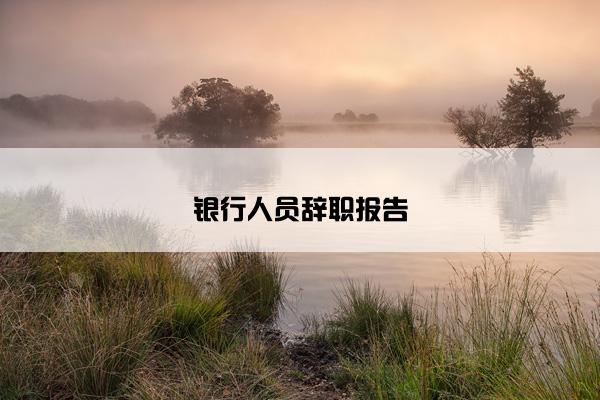 银行人员辞职报告
