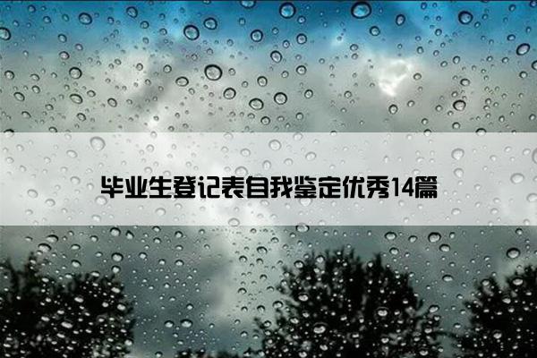 毕业生登记表自我鉴定优秀14篇