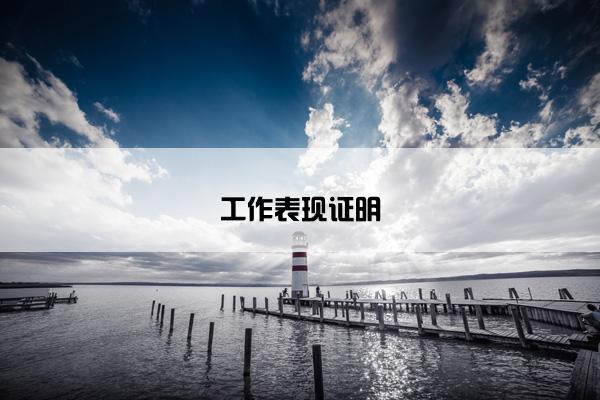 工作表现证明