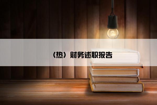 （热）财务述职报告