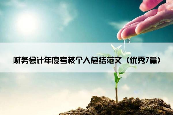财务会计年度考核个人总结范文（优秀7篇）