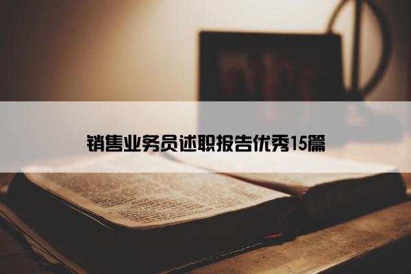 销售业务员述职报告优秀15篇