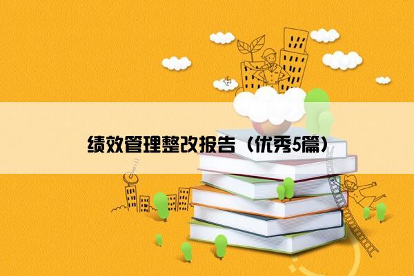 绩效管理整改报告（优秀5篇）