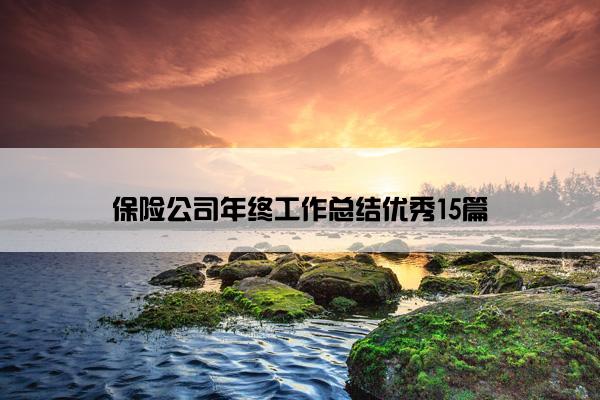 保险公司年终工作总结优秀15篇