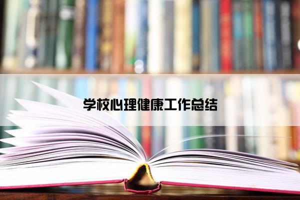 学校心理健康工作总结