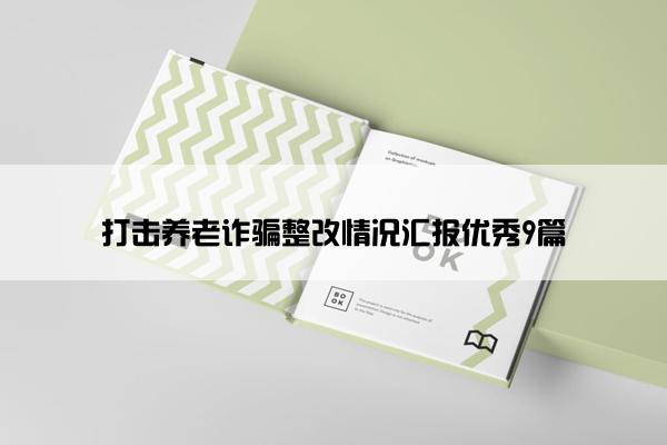 打击养老诈骗整改情况汇报优秀9篇