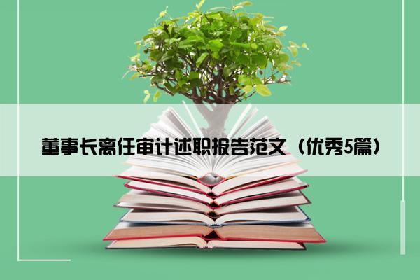 董事长离任审计述职报告范文（优秀5篇）