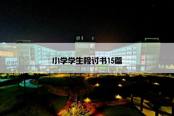 小学学生检讨书15篇 小学学生检讨书15篇