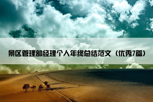 景区管理部经理个人年终总结范文（优秀7篇）