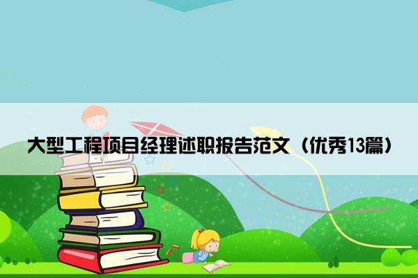 大型工程项目经理述职报告范文（优秀13篇）
