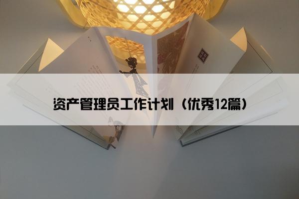 资产管理员工作计划（优秀12篇）