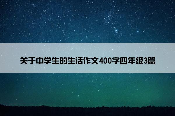 关于中学生的生活作文400字四年级3篇