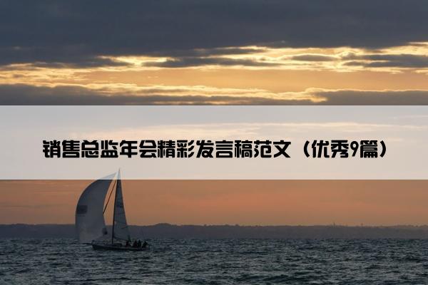 销售总监年会精彩发言稿范文（优秀9篇）