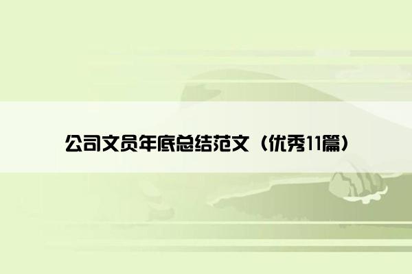 公司文员年底总结范文（优秀11篇）