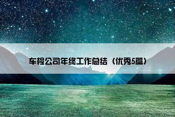 车检公司年终工作总结（优秀5篇）