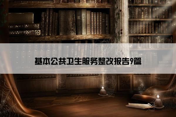 基本公共卫生服务整改报告9篇