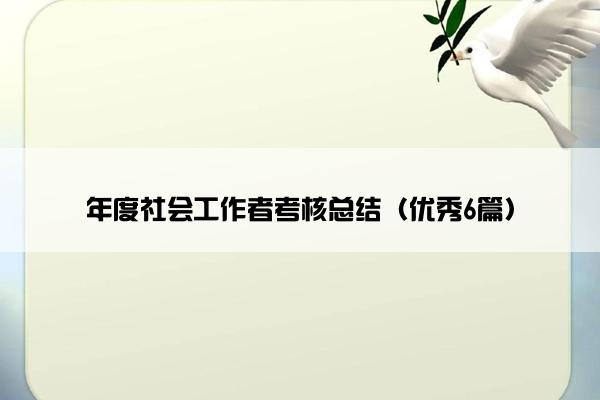 年度社会工作者考核总结（优秀6篇）