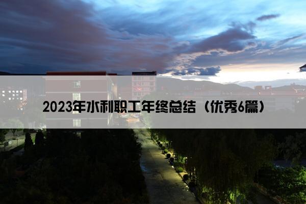 2023年水利职工年终总结（优秀6篇）