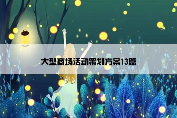 大型商场活动策划方案13篇