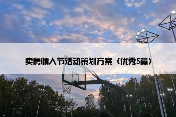 卖房情人节活动策划方案（优秀5篇）