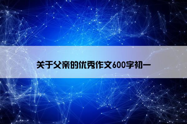 关于父亲的优秀作文600字初一