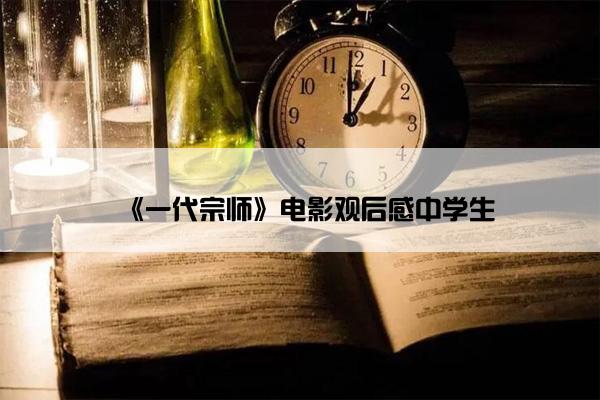 《一代宗师》电影观后感中学生