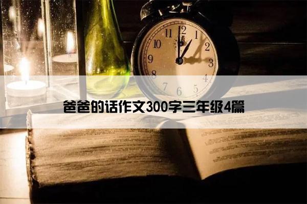 爸爸的话作文300字三年级4篇