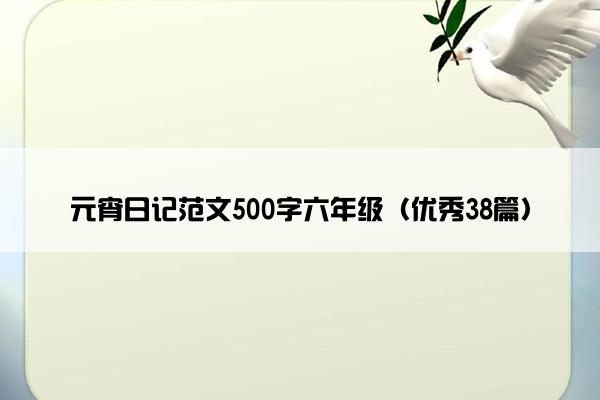 元宵日记范文500字六年级（优秀38篇）