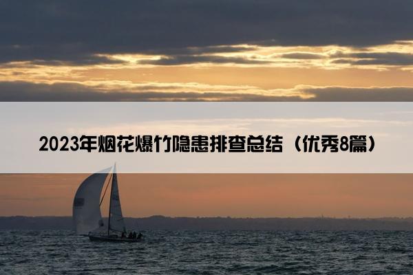 2023年烟花爆竹隐患排查总结（优秀8篇）