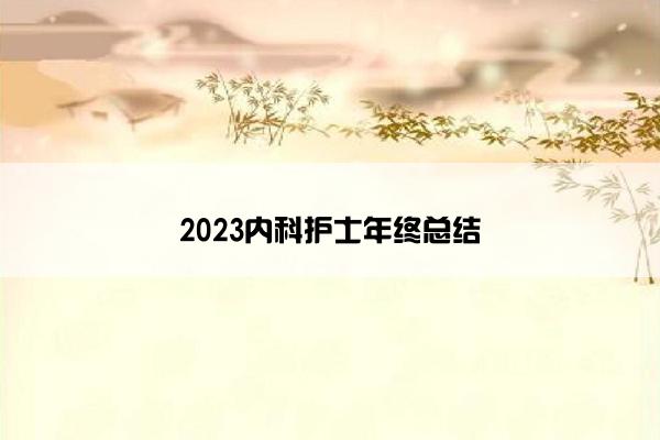 2023内科护士年终总结