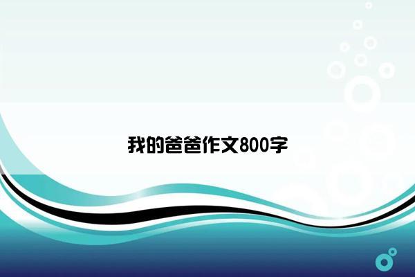 我的爸爸作文800字