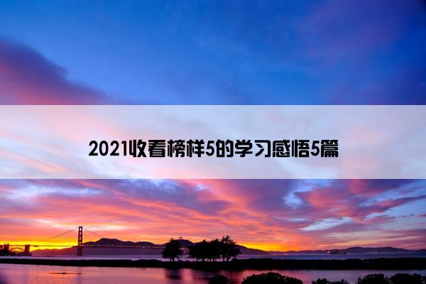 2021收看榜样5的学习感悟5篇
