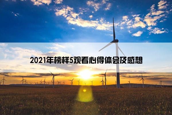2021年榜样5观看心得体会及感想