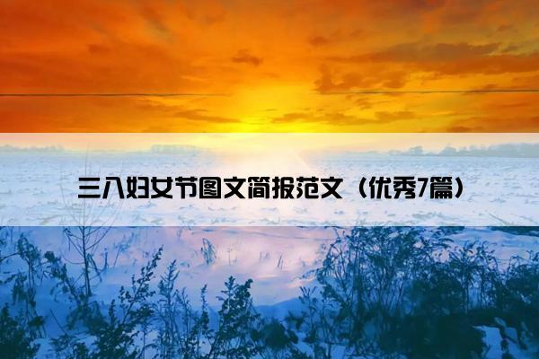 三八妇女节图文简报范文（优秀7篇）