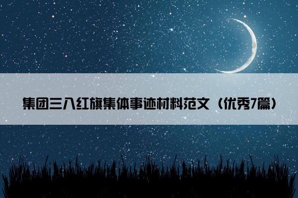 集团三八红旗集体事迹材料范文（优秀7篇）