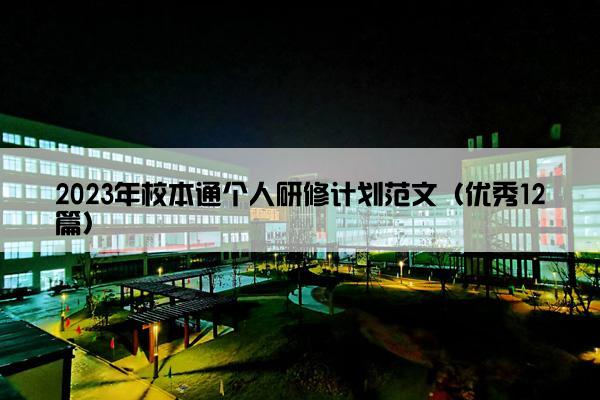 2023年校本通个人研修计划范文（优秀12篇）