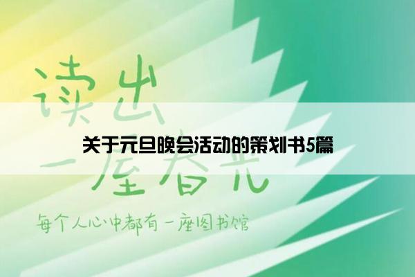 关于元旦晚会活动的策划书5篇