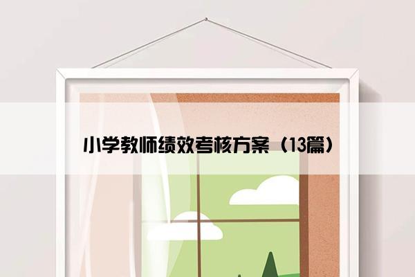 小学教师绩效考核方案（13篇）