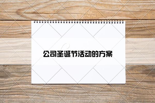 公司圣诞节活动的方案