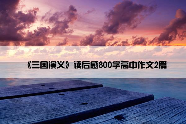 《三国演义》读后感800字高中作文2篇