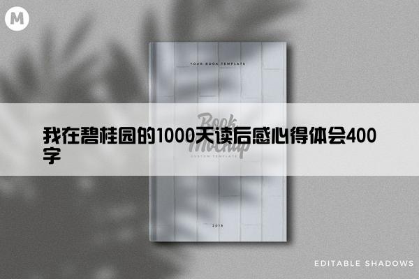 我在碧桂园的1000天读后感心得体会400字