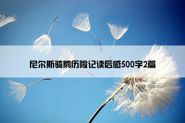 尼尔斯骑鹅历险记读后感500字2篇