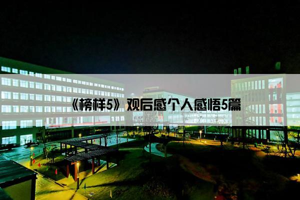 《榜样5》观后感个人感悟5篇