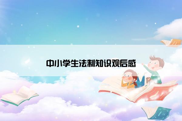 中小学生法制知识观后感 中小学生法制知识观后感