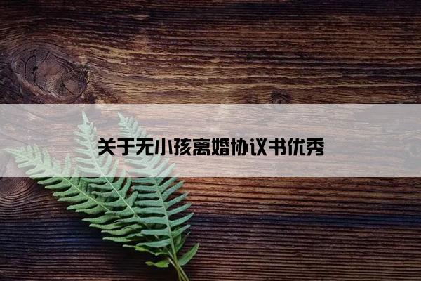 关于无小孩离婚协议书优秀