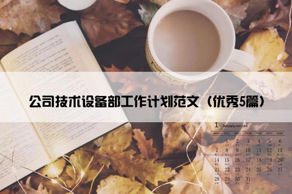 公司技术设备部工作计划范文（优秀5篇）